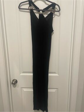 Amazon Black Maxi Dress with Ring-Strap Detail